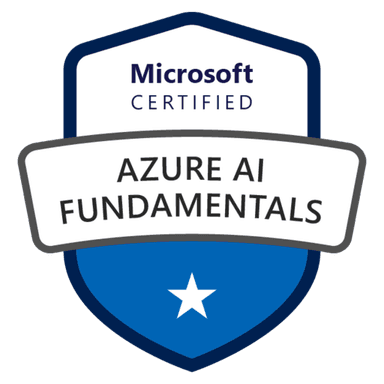 Microsoft Certified: Azure AI Fundamentals badge